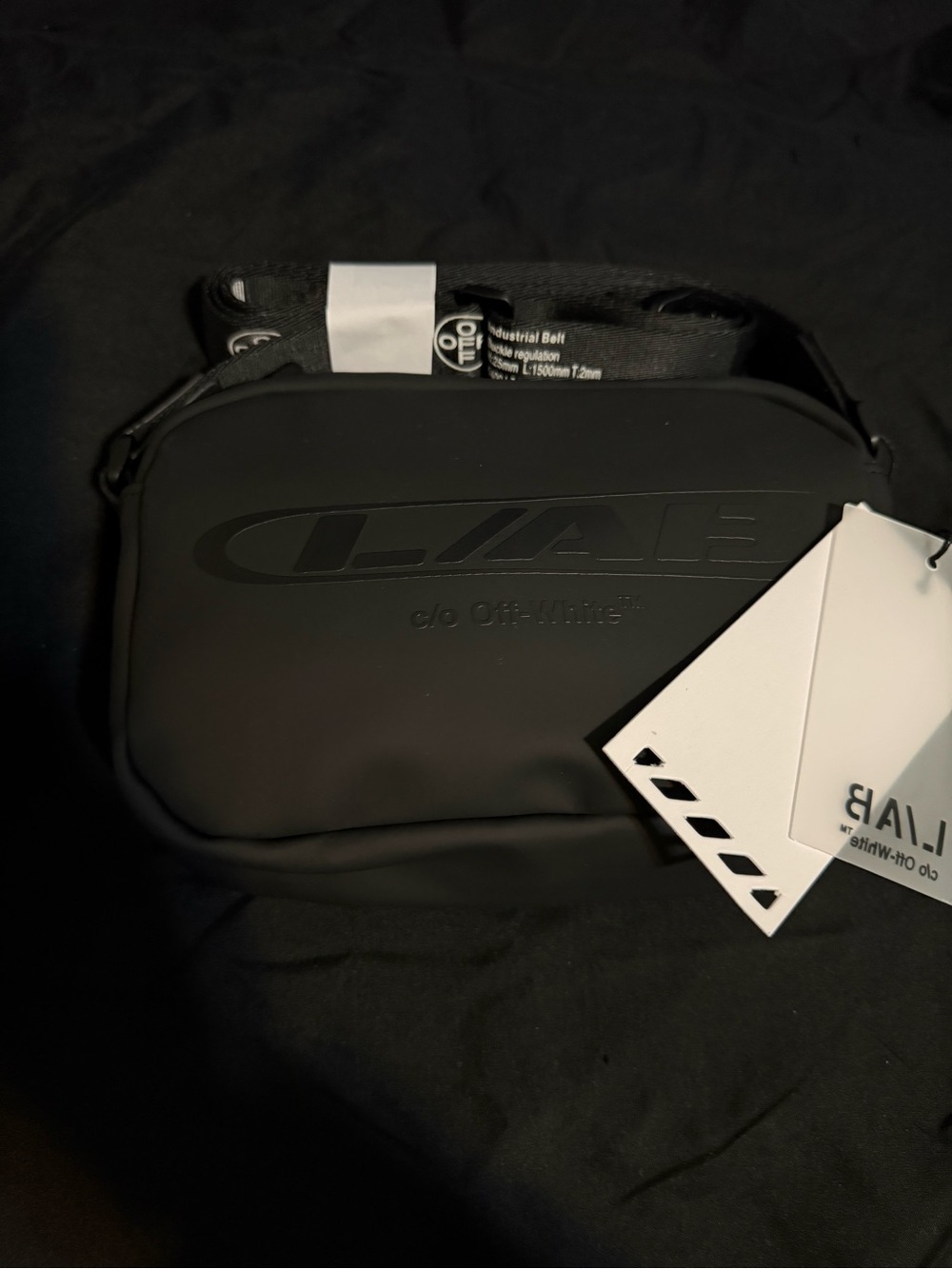 Off white lab Black Crossbody Bag Authentic